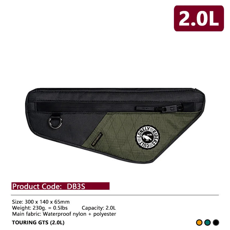(ULAC)Bike Down Tube Bag Durable Frame Pouch for Tools Phone Fits MTB & Road Bikes Waterproof frame Lower tube  package TOURING