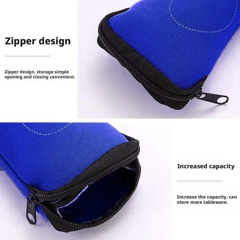 Cutlery Storage Bag Travel Fork Spoon Chopsticks Stainless Steel Cutlery With Case Pouch Fork Spoon Chopstick Case