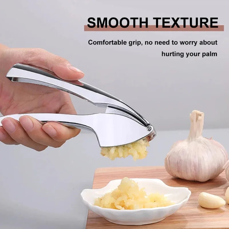 Stainless Steel Garlic Press Mincer - Detachable Garlic Crusher Easy Squeeze And Clean Kitchen Tool for Fine Garlic