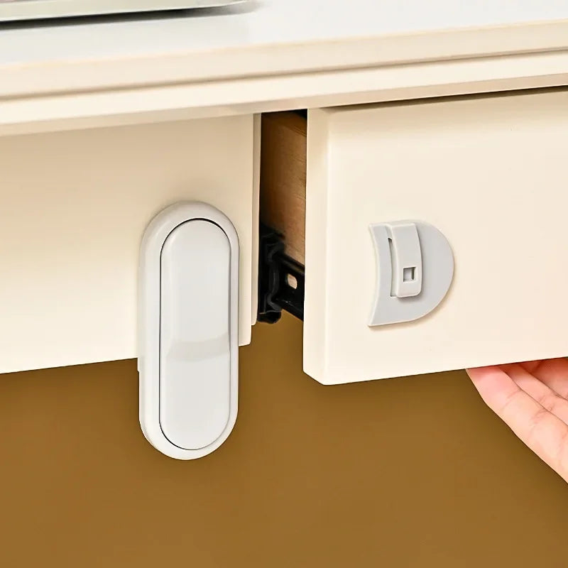 Children's Drawer Safety Lock Cabinet Door Protection Latch Baby Anti Pinch Hand Invisible Lock Opposite Door Wardrobe Locks