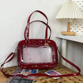 Transparent Japanese Cute Patent Leather Itabag Fashion Girls  Student JK Shoulder Bag Personality Crossbody Bag Ita Bag Сумка