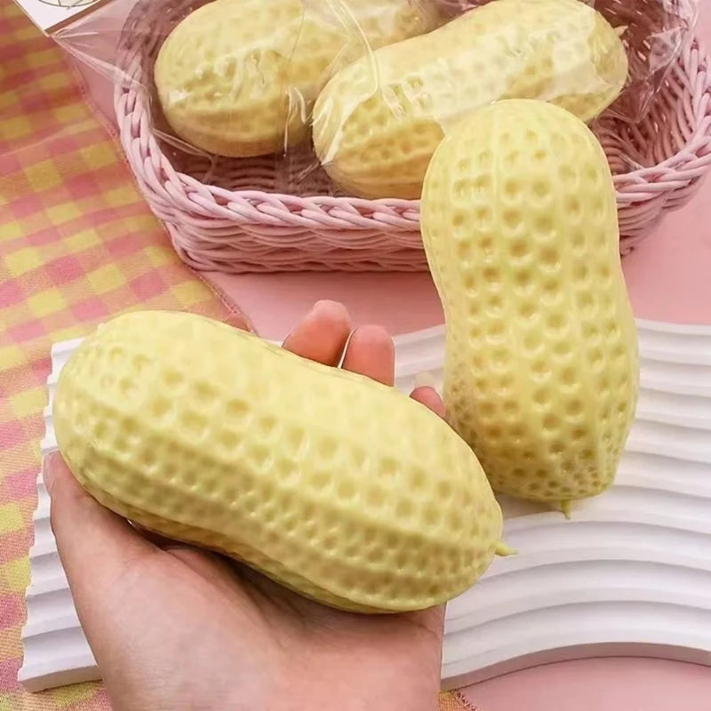 Peanut Stress Ball Crunchy Squeeze Bal Squishy Toy Simulated Peanut Squeeze Stress Relief  Buttery-Soft Feel ASMR Sensory Adults