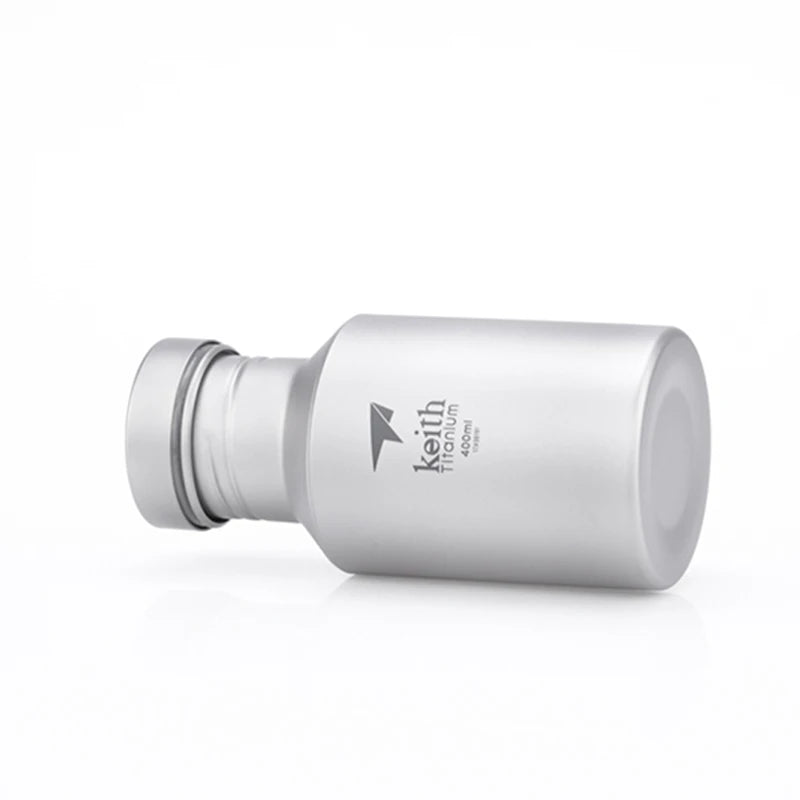 Keith Ti3030 Titanium Sports Water Bottle Ultralight Leakproof Outdoor Camping Hiking Bicycle Kettle Carry Ring 400ml 14.5 fl oz