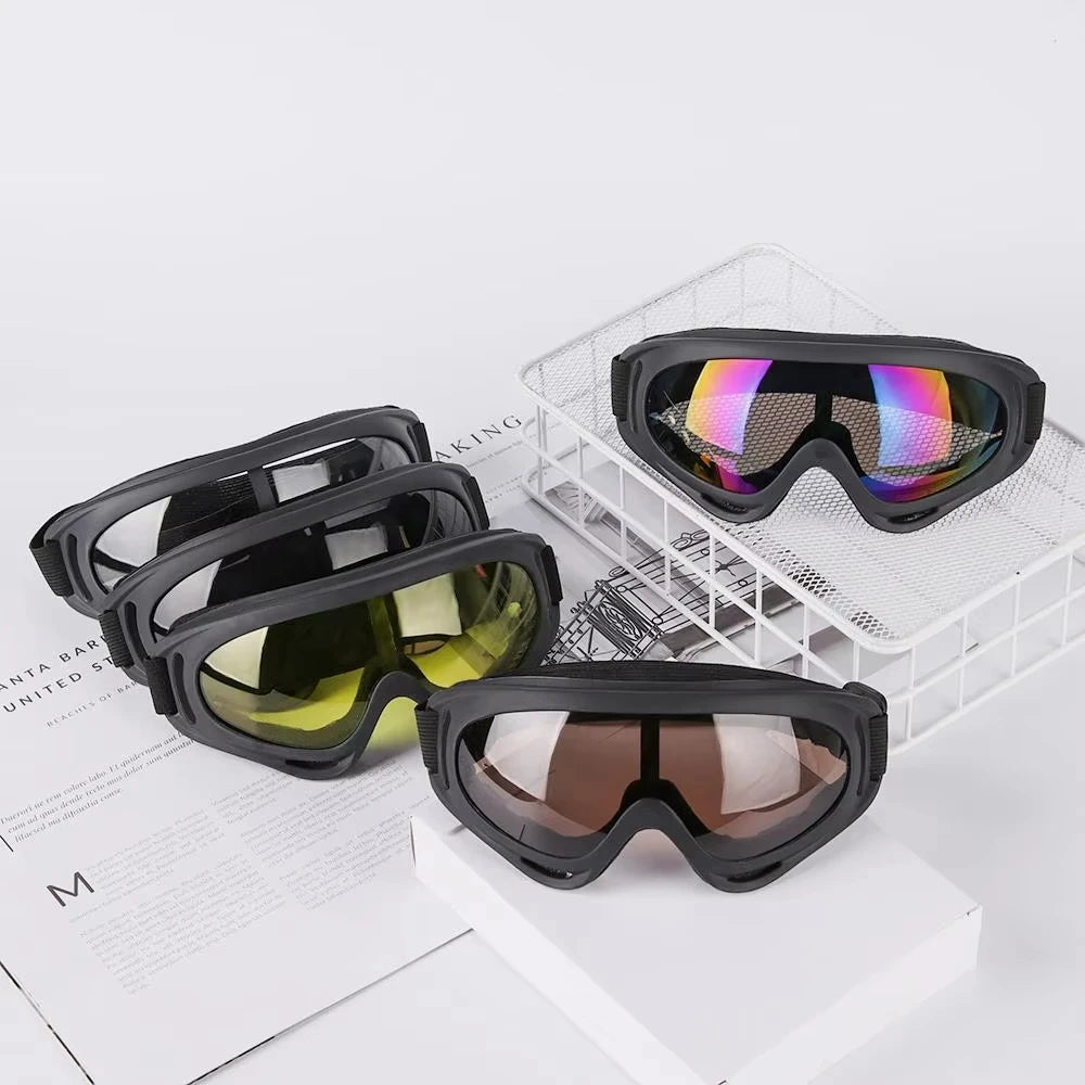 DIZETION 1Pc Winter Windproof Skiing Glasses Goggles Outdoor Sports Eyewear Glasses Ski Dustproof Lens Frame Sunglasses
