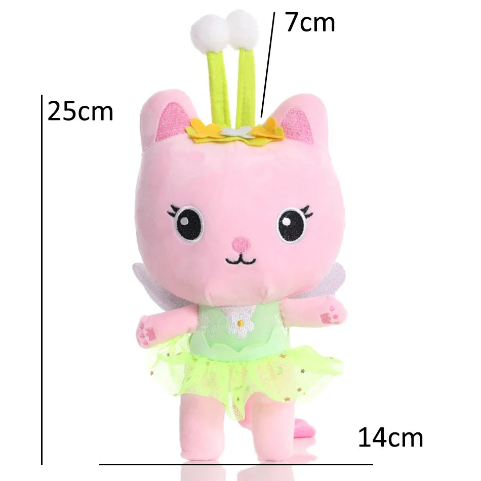 25cm 8Pcs Gabby doll house plush toy cartoon stuffed animal mermaid cat mermaid plush doll children's Christmas gift