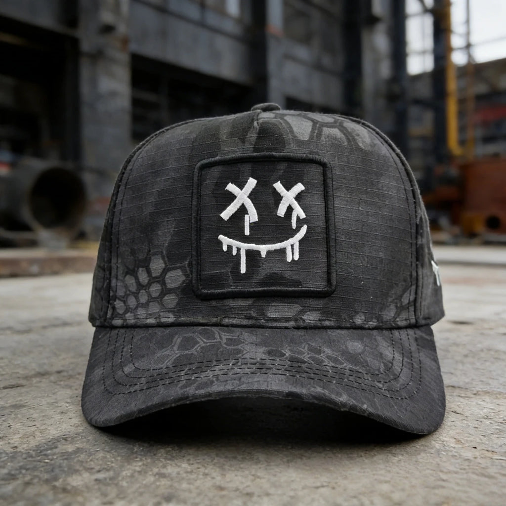 Fashionable camouflage hat with unique embroidery design - stand out in summer style, ideal for casual outings, paired with swim