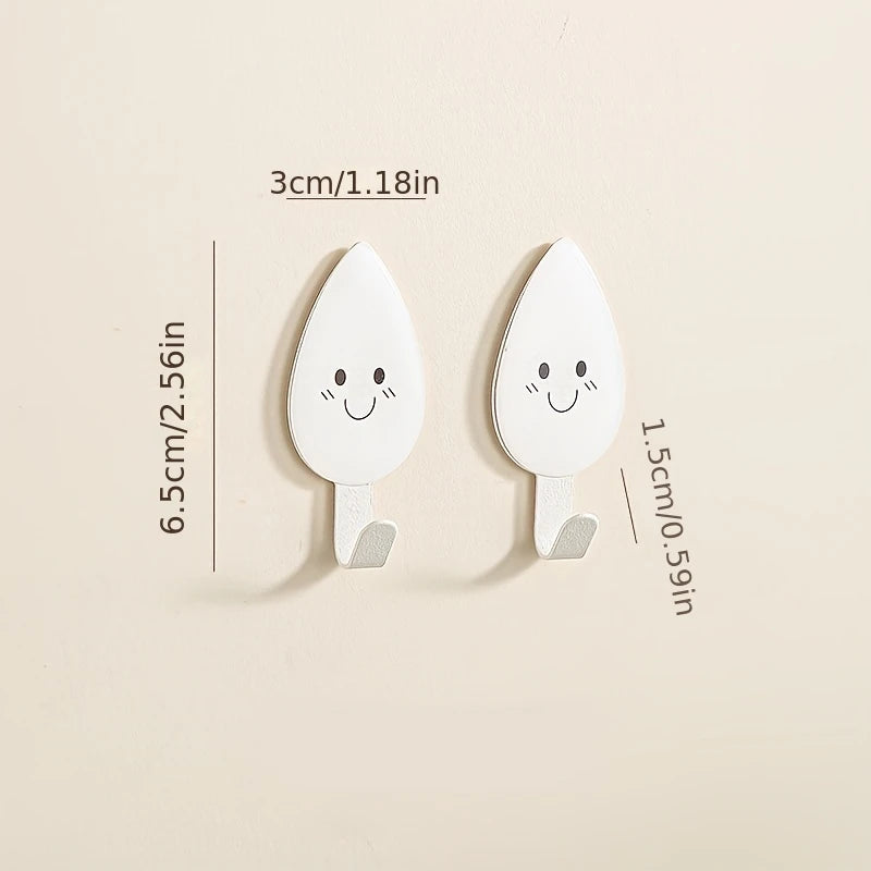 Cute leaves, rainbow shaped hooks, strong adhesive, load-bearing, no punching, kitchen door, hat, bathroom, towel hanging, wall