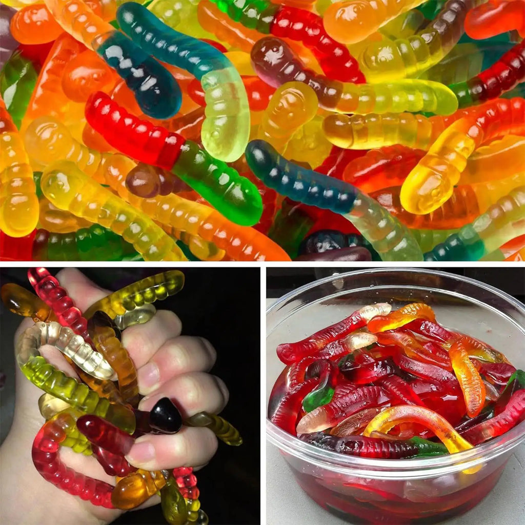 Food-Grade Silicone Gummy Worm Mold Candy Baking Pan Worm Fondant Molds Home Kitchen Supplies, Halloween Christmas Treats