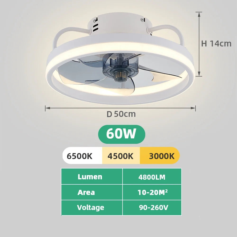 Modern Ceiling Fan (With Lighting) Silent LED Dimmable Ceiling Fan (With Remote Control) for Bedroom Study Dining Room,