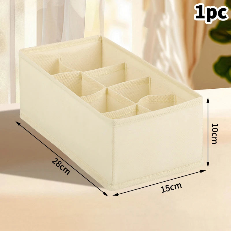 〔White〕Drawer Underwear Socks Bra Storage Box Clothes Storage Organizer Underwear Bag Wardrobe Box Cabinet Drawer Organizer
