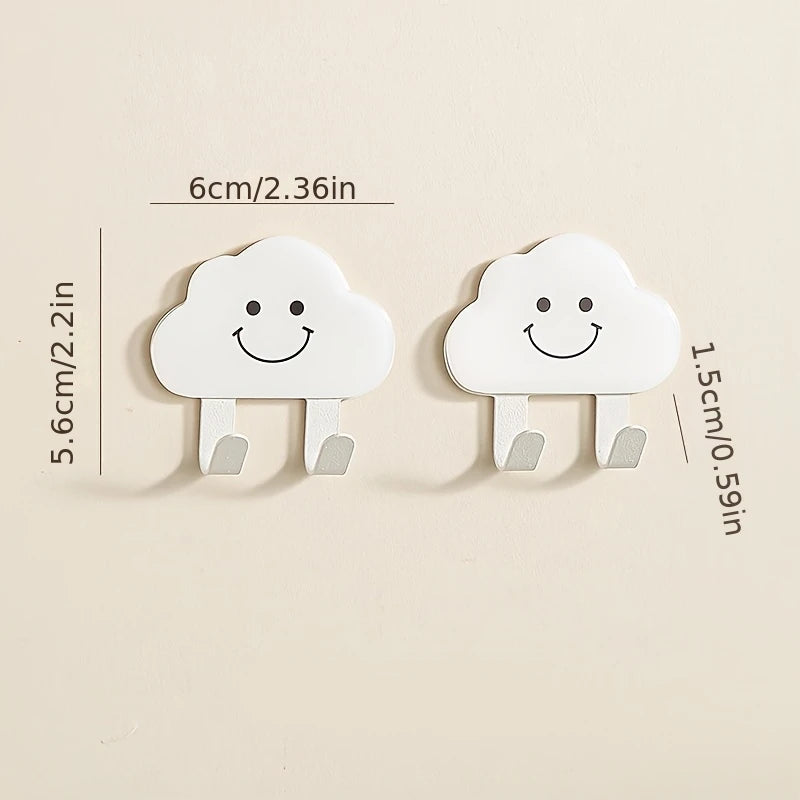 Cute leaves, rainbow shaped hooks, strong adhesive, load-bearing, no punching, kitchen door, hat, bathroom, towel hanging, wall