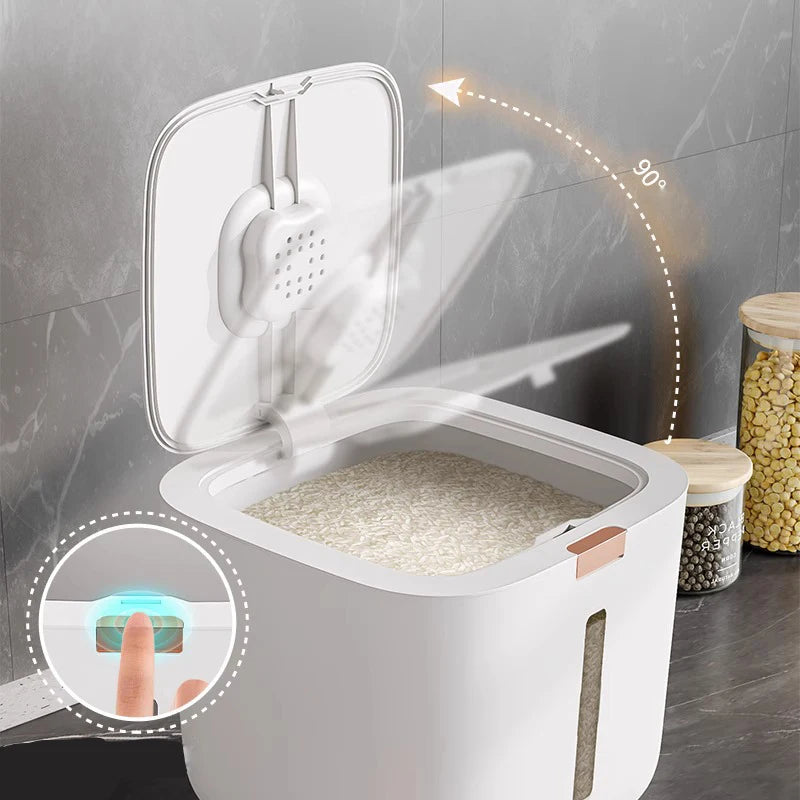 Food Grade Rice Dispenser Cereal Container Storage Moisture-proof Household Cereal Storage Box Soy Corn