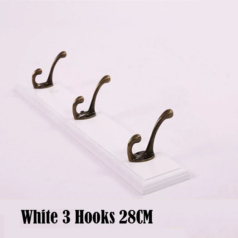 Wall Mounted Solid Wood Coat Rack with Hooks Space Saving Closet Organizer for Hats Jackets Entrance Hallway Decor Furniture