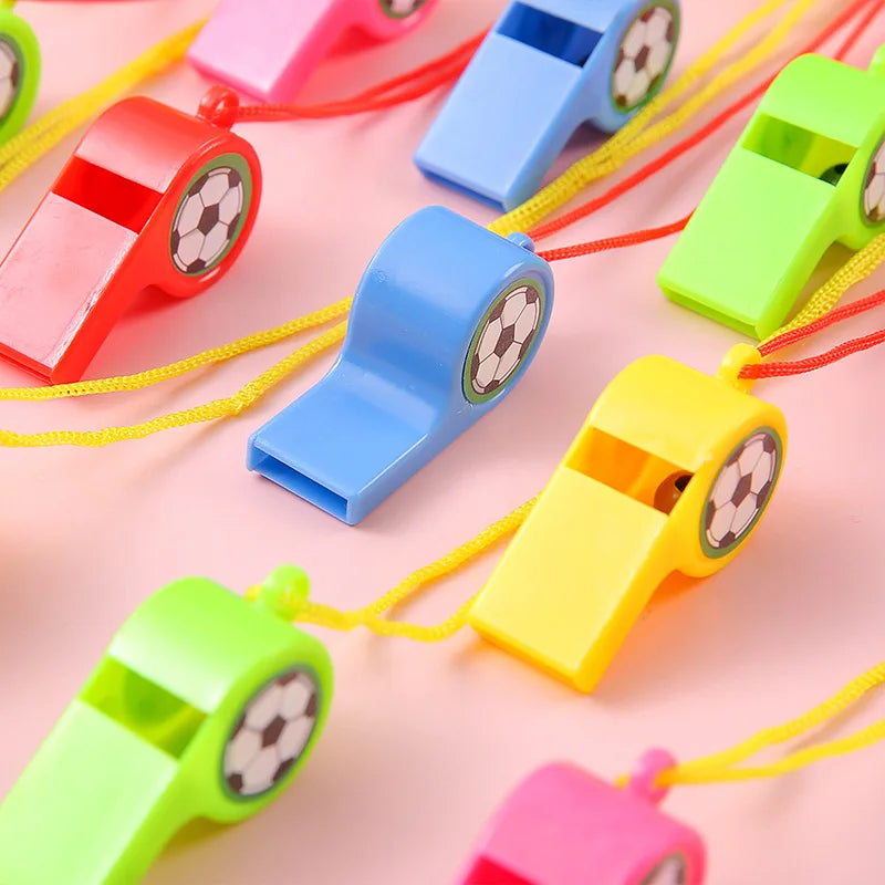 24 silbatos deportivos de plástico colorido, silbatos para animadoras, silbatos para árbitros Cheering whistle apito de torcida