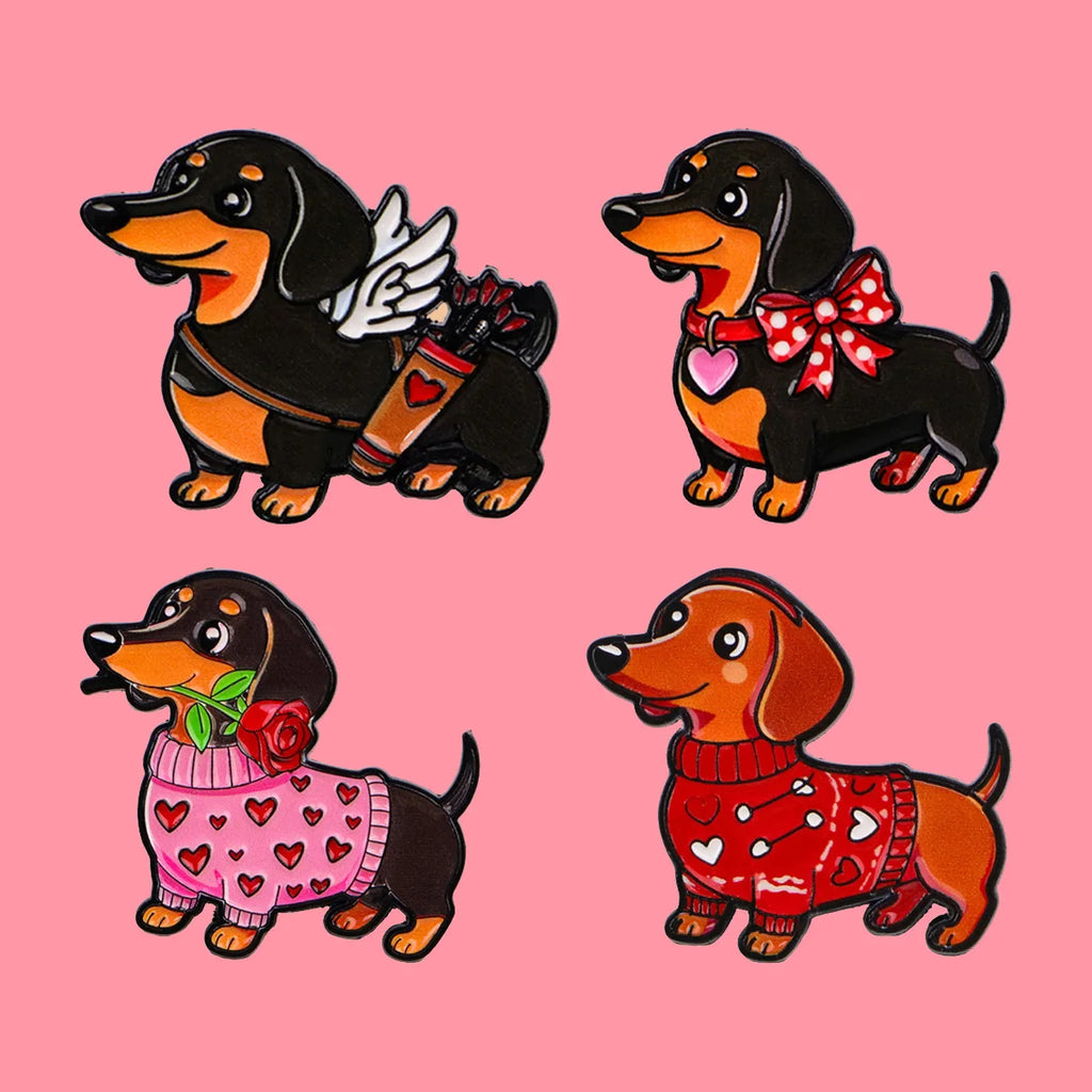 Sweater Sausage Dog Enamel Pins Cute Animal Couple Brooch Lapel Pin Badge on Backpack Clothing Accessories Fashion Jewelry Gifts
