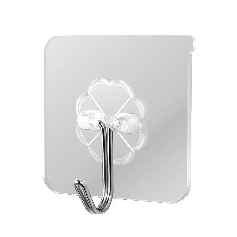 5/10/20/40pcs Transparent Seamless Hook, Strong Adhesive Hook, Bathroom Living Room Wall Hanging Door, Self-Adhesive Hook