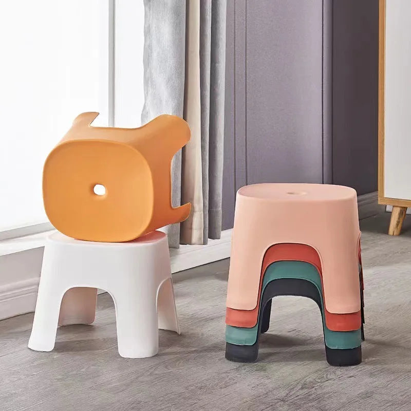 Classic Design Colorful Bathroom Plastic Small Stool Household Children's Low Stool 6 Packs