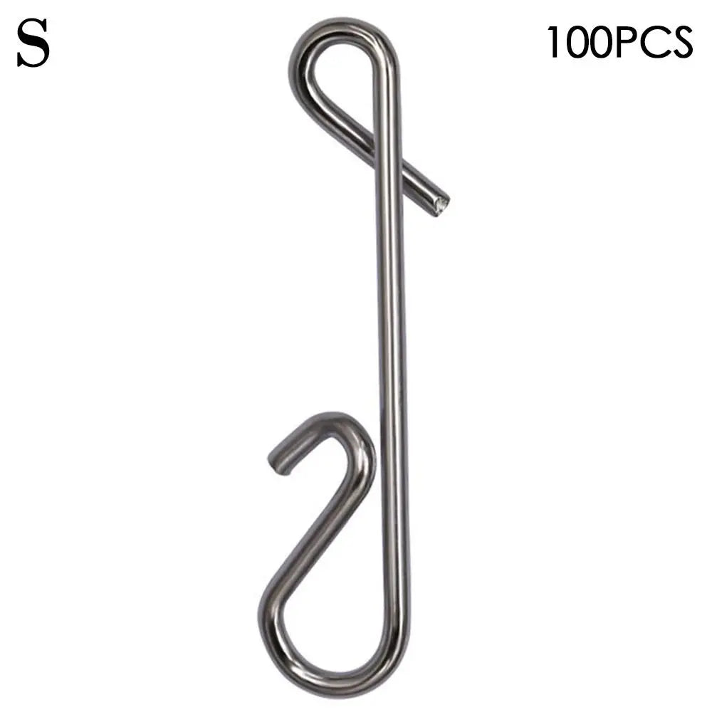 100 Pcs Stainless Steel Fishing Hanging Snap Swivel Lure Connectors Nice Snaps Barrel Swivel Rolling Snap Carp Fishing Tackle