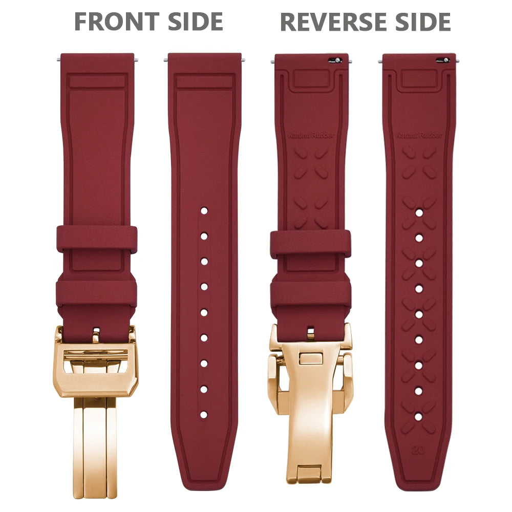 FKM Rubber Strap for IWC Big Pilot Mark Portugieser TOP GUN 20mm21mm 22mm Quick Release Strap Diving Sport Butterfly Buckle Band