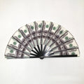 One Pack Large Carnival Folding Fan Fan Craft Fan with Energetic Neon Mushroom Pattern Can Be Used for Both Men and Women