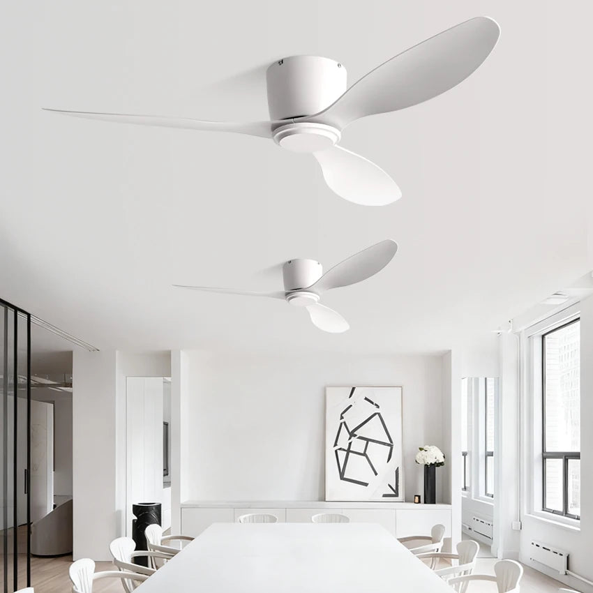 FUMANJIA Ultra-Thin DC Ceiling Fan with Remote - 6-Speed Silent, 3 ABS Blades, Ideal for Low Ceilings & Minim Spaces（No Light）