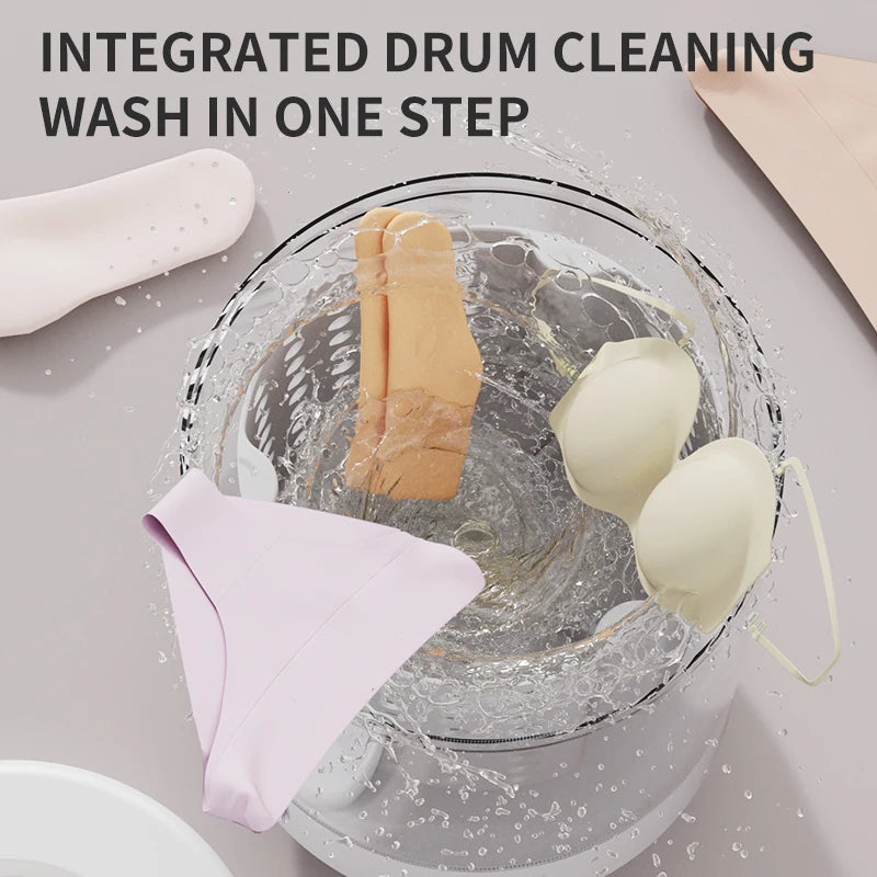 Portable Mini Washing Machine with USB Power and Battery 3L 3-liter 2-in-1 Washer-dryer for Underwear Socks Clothes Cleaning