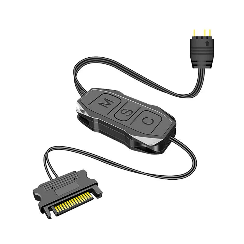 1PC ARGB Controller 5V 3pin To SATA Power Supply Mini RGB Controller 3PIN Hub For Computer Cpu Case Cool Fan LED Light Radiator