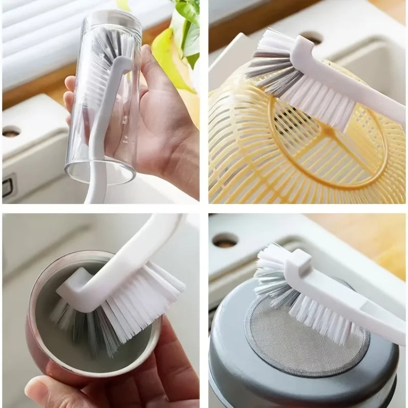 Long Handle Cleaning Brush,Multi-Functional No Dead Angle Brushes,Manual Durable, Kitchen Bathroom Outdoor Cups Blenders Bottles
