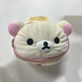 New Cute  Bear Girl Plush Elliptical Stereoscopic Makeup Bag Portable Storage Bag Cute Cartoon Easy Bear Bear Storage