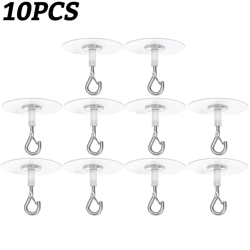 10Pcs Self Adhesive Ceiling Hooks Wall Mounted Hanging Basket Hooks Plant Flower Pot Hanging Rack Home Heavy Duty Storage Tools