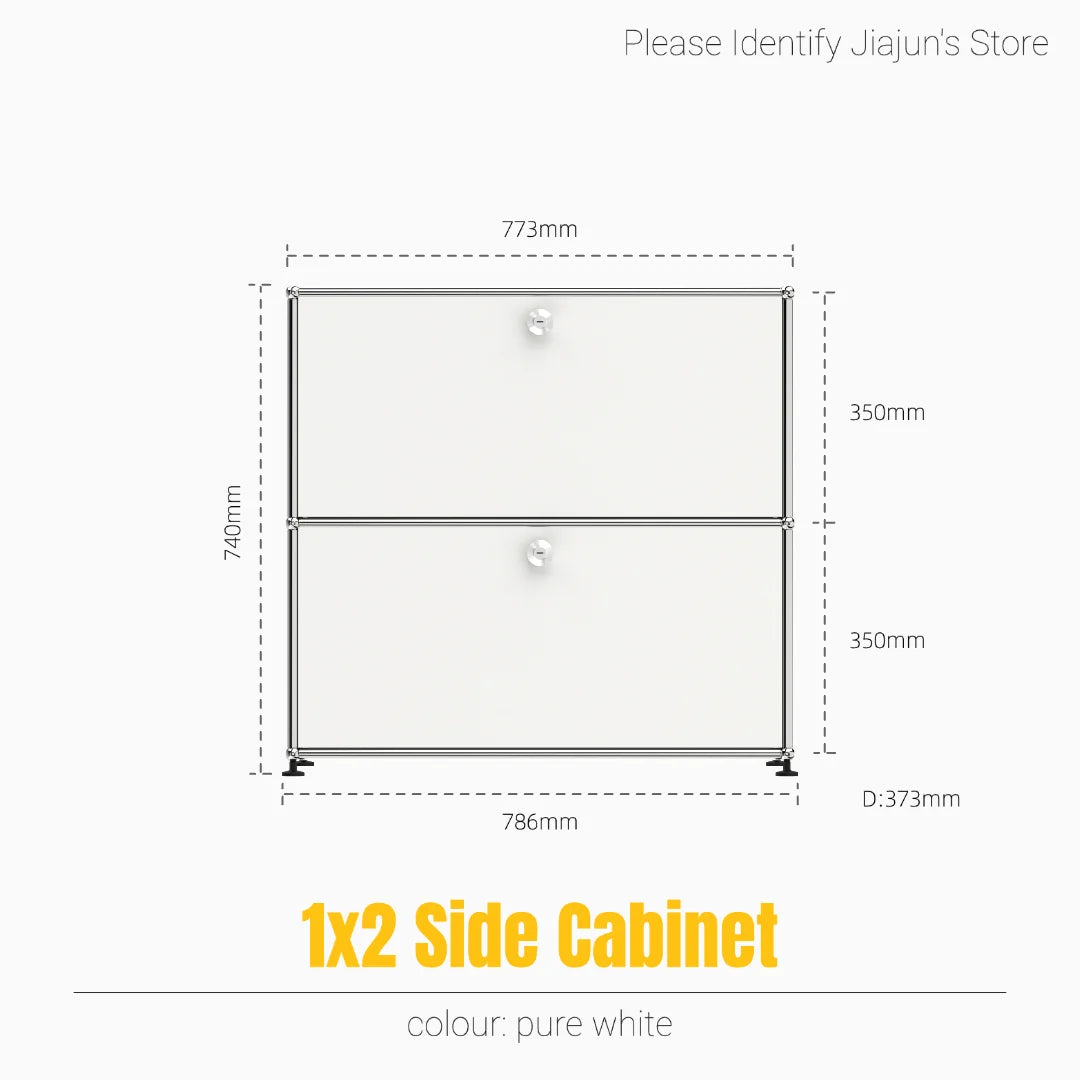 Modern Steel Flip Door Cabinet｜2-Tier Modular Storage Unit｜Custom Color Metal Organizer for Entryway, Living Room or Office