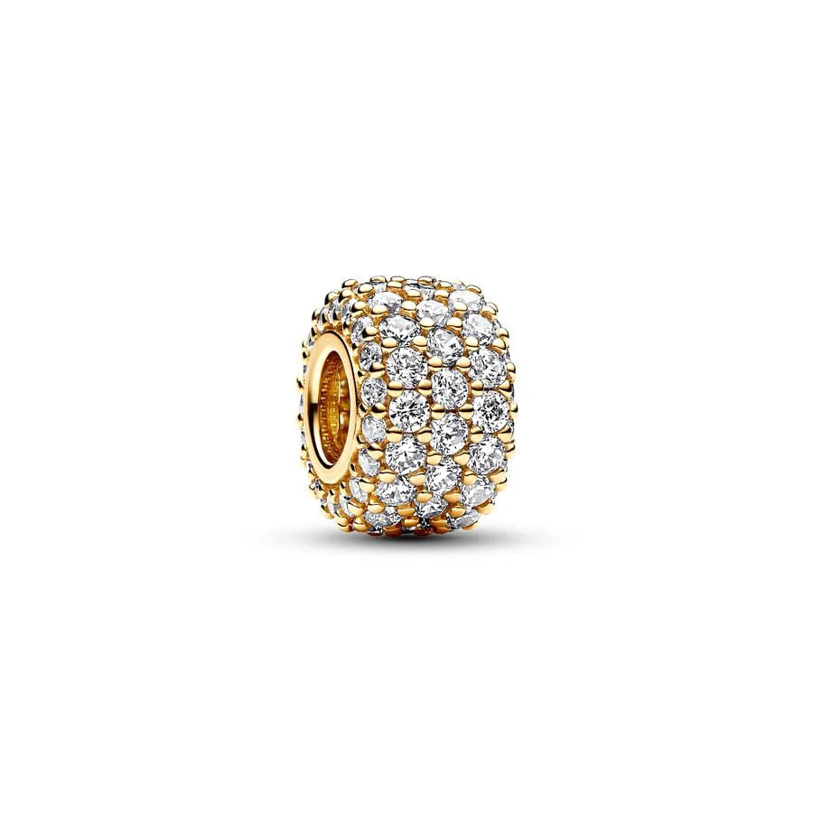 Gold Plated CZ Charms Fit Original Bracelet 925 Sterling Silver Core Heart Star Flower Dangle Beads Luxury DIY Jewelry Gift
