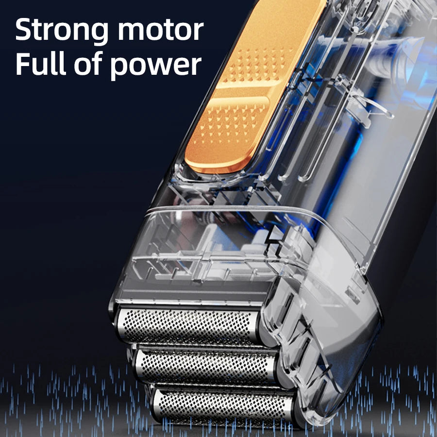USB Men's Electric Shaver - Rechargeable, Stainless Steel Blade, Portable and Powerful Reciprocating Head Set