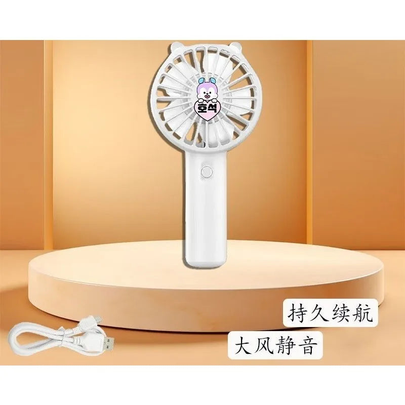 BT21 TATA peripheral cartoon cute handheld small fan, creative new rechargeable mini fan for students and office workers, gift