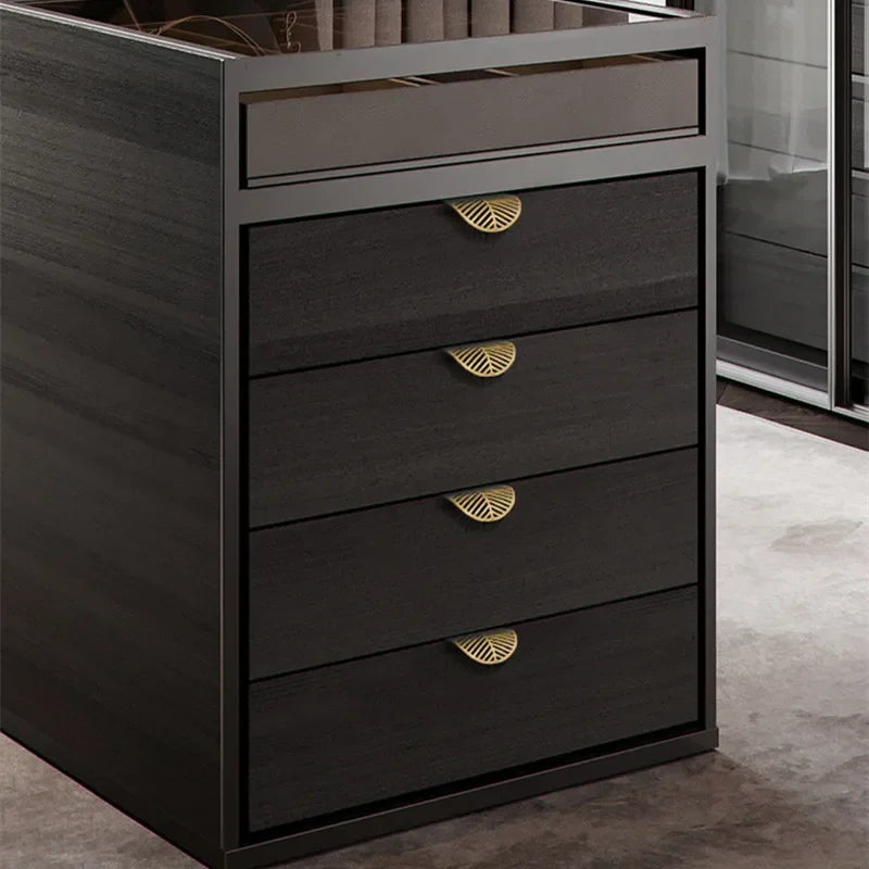 New Leaf-shaped Modern Furniture Drawer Brass Handles Furniture Wardrobe Drawer Knob Brass Door Handles Wholesale