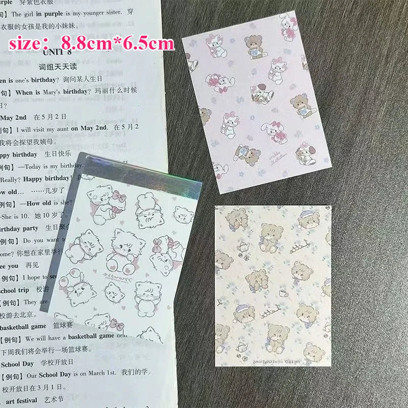 70sheets Ins Style Cute Kitten Sticky Notes Book, Paper Student Manual Book