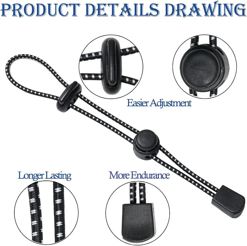 Backpack Hiking Stick Holder Straps Elastic Lanyard Cord Rope for Walking Pole Fixing Buckle Adjustable Trekking Poles 10/30PCS