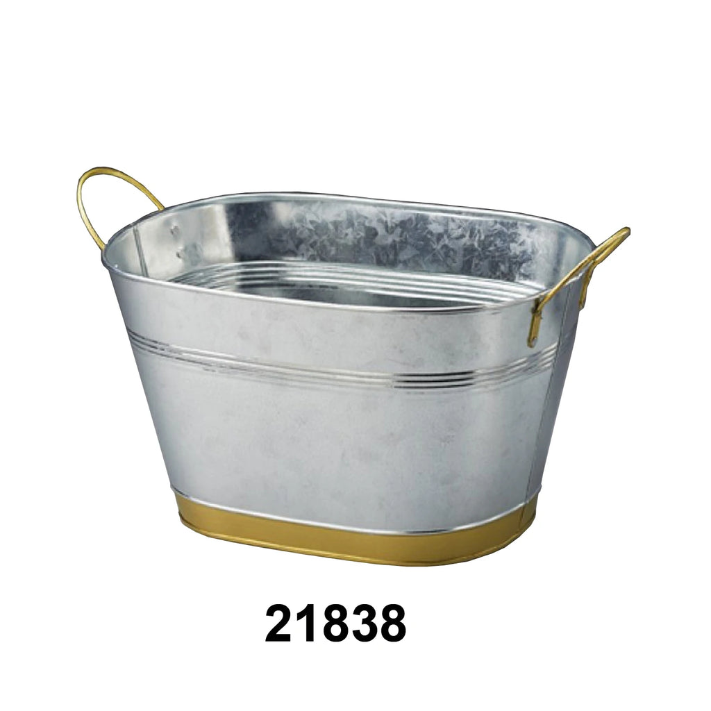 Classic Galvanized Wine Cooler For Restaurant Hotel Party Beverage Ice Bucket And Table Decoration Display Purpose