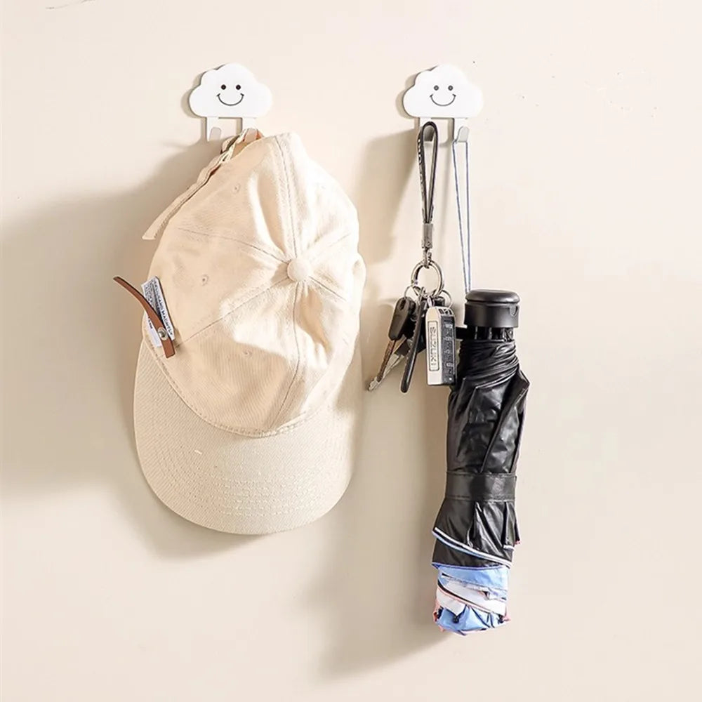 Cute leaves, rainbow shaped hooks, strong adhesive, load-bearing, no punching, kitchen door, hat, bathroom, towel hanging, wall
