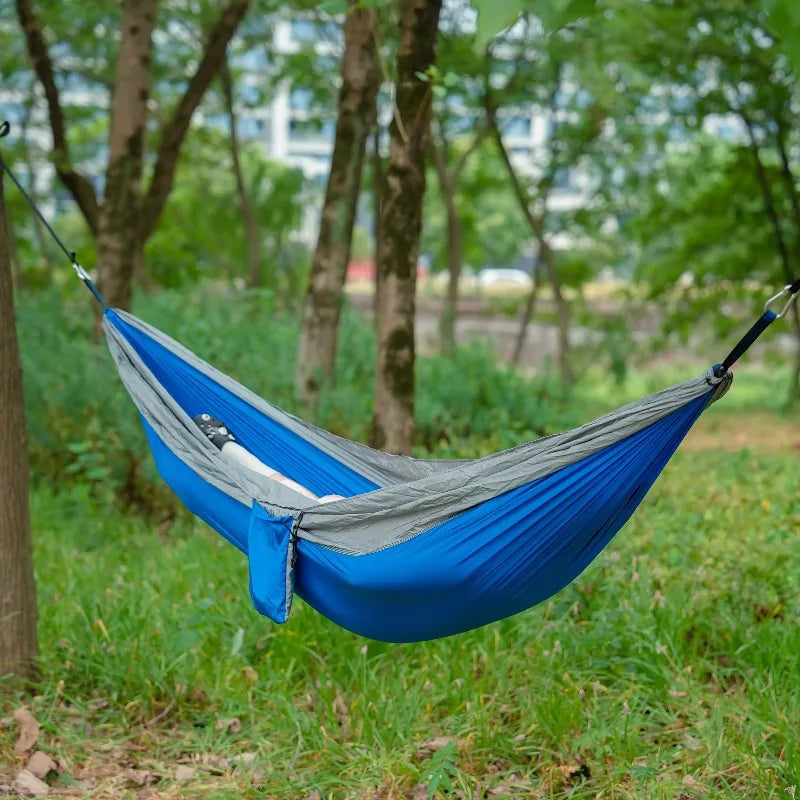 Hamaca portátil para acampar al aire libre, adecuada para mochilero, playa, patio trasero,  senderismo, todas las estaciones.