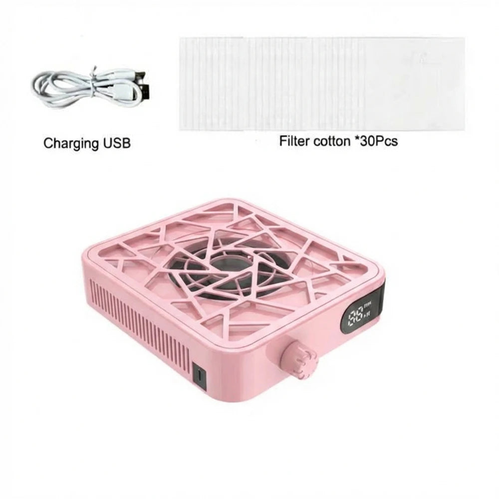 Mini Brushless Turbo Nail Dust Machine HD Display Adjustable Speed Portable Rechargeable Vacuum Cleaner for Manicure Lower Noise