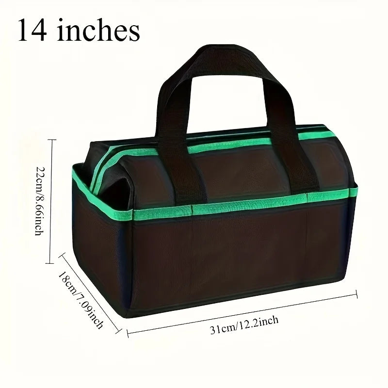 Heavy Duty Tool Bag, Wide Mouth Small Tool Bags, Soft Handle Toolbox Organizer Storage, Large Zipper Electrician Tool Bag