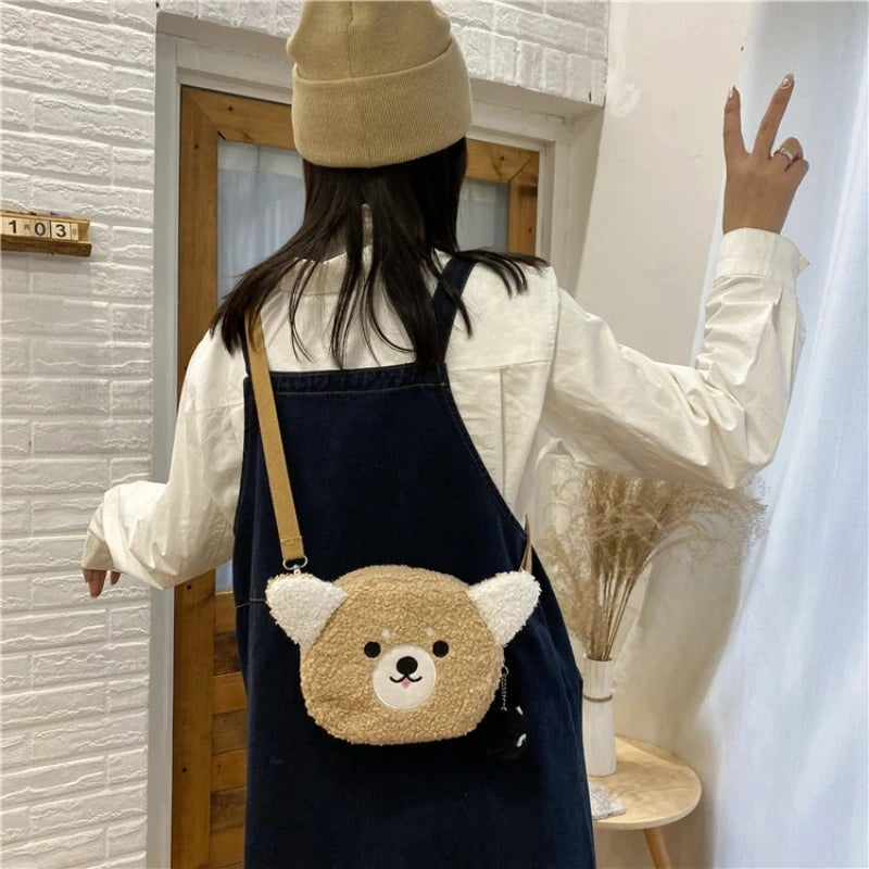 1 piece, cute style women’s bag, cartoon plush shoulder bag, women’s cross-body bag, small phone wallet.