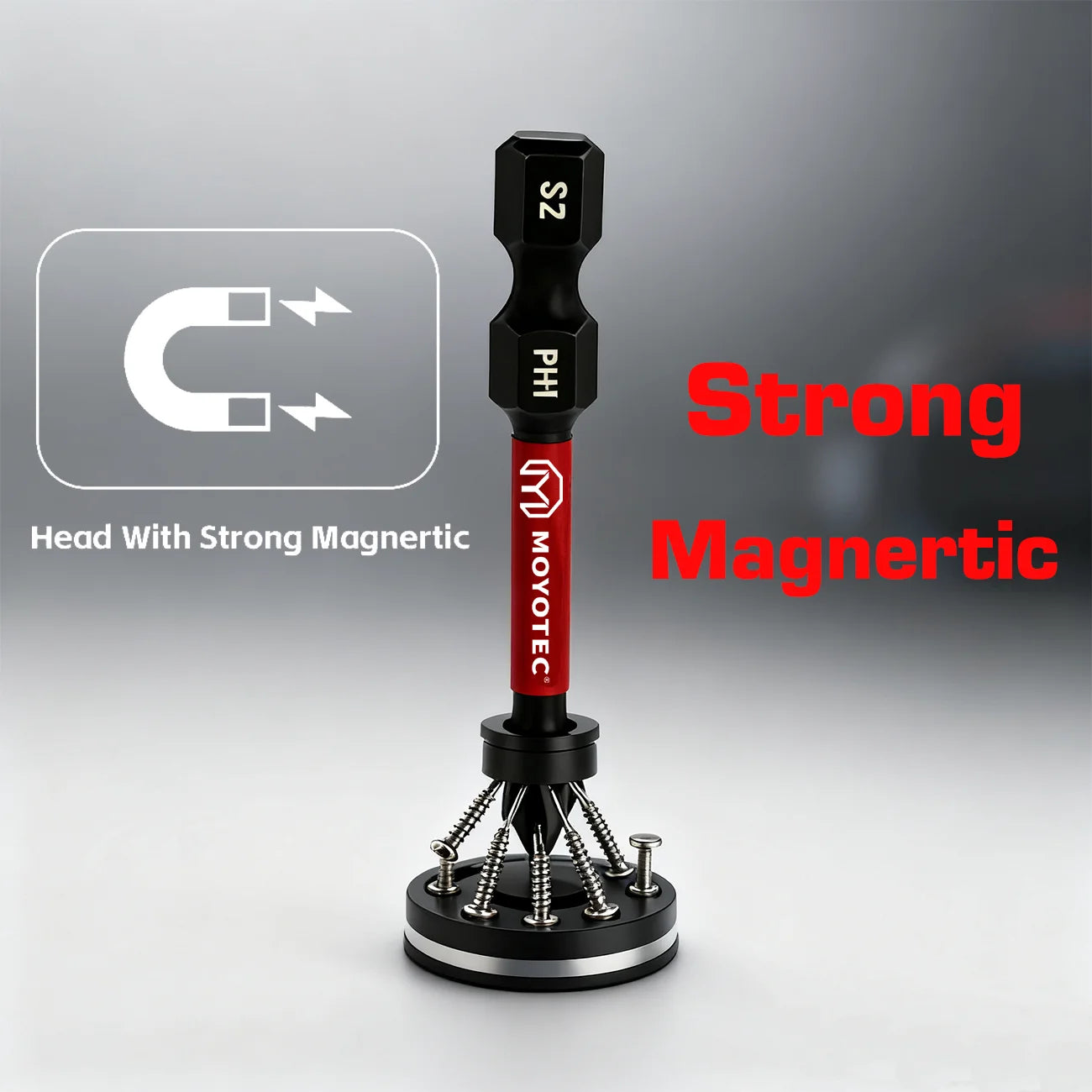 12-Piece S2 Steel Bit Set, Cross/Flat Head, Multiple Sizes, 50mm, Magnetic, Anti-Twist, High Hardness Impact Screwdriver Bits