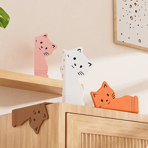 2pcs 2026 New Silicone Cartoon Corner Protectors, Full-Wrap Adhesive Guards for Table & Wall, Baby Home Safety Bumpers.