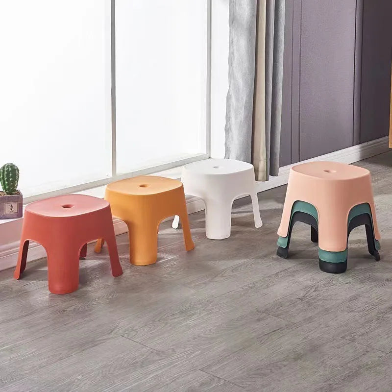 Classic Design Colorful Bathroom Plastic Small Stool Household Children's Low Stool 6 Packs