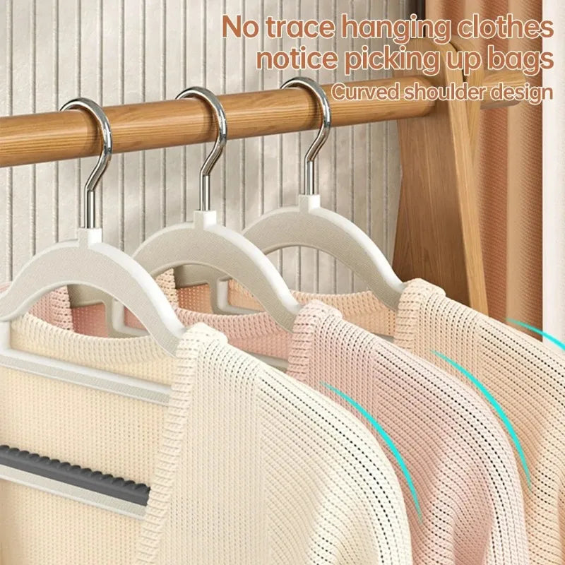 10-piece home clothes hanger set, double hook anti-slip design, reusable, for drying clothes, wet clothes, and wardrobe storage