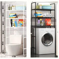 Bathroom Shelf On Toilet White Save Space With 3 Shelves Waterproof Storage Shelf Height Adjustable Legs Washing Machine Shelf