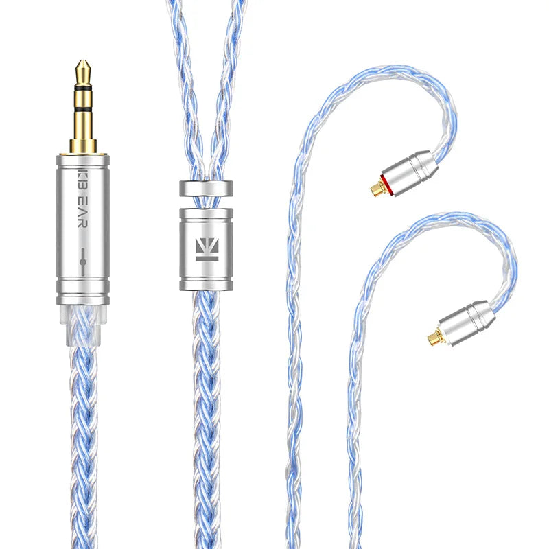 KBEAR ST16 Crystal 16 Cores Upgrade Cable 5N Single Copper Silver-plated 2PIN/MMCX/QDC Earbuds Connector For KS1 Star River Lark