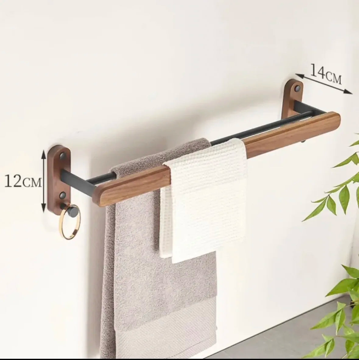 Walnut Wood Black Bathroom Hardware Set Bathroom towel rack Towel Rack Toilet Paper Holder Towel Bar Shelf  Bathroom Accessories